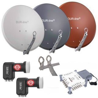 DUR-line Select 80cm Alu Sat Antenne + DUR-line Ultra Quattro LNB + DUR-line MS 9/12 HQ Multischalter