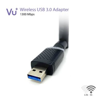 VU+ Dual Band Wireless WiFi USB 3.0 Adapter 1300 Mbps inkl. Antenne