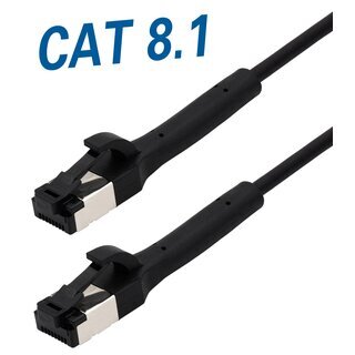 LAN Kabel RJ45 Netzwerkkabel Patchkabel CAT 8.1 schwarz mit flexiblem Stecker 5 Meter