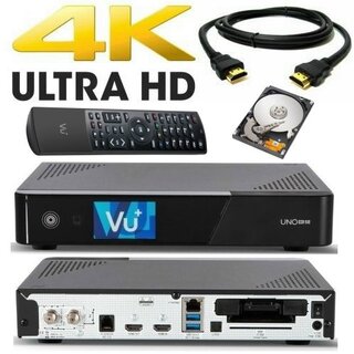 VU+ Uno 4K SE 1x DVB-S2 FBC Twin Tuner Linux Receiver UHD 2160p inkl. 2TB Festplatte