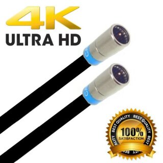 Cabelcon F-SC-56-CX3 5.1 Short F-Quick Satkabel Antennenkabel RG6 135dB HD 4K 8K HQ 7mm Wassserdicht Schwarz 9 Meter