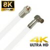 TV Antennenkabel Koaxkabel RG6 Winkel Stecker F-Stecker 135dB HD 4K 8k HQ 7mm Weiß 17 Meter