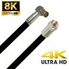TV Antennenkabel Koaxkabel RG6 Winkel Stecker F-Stecker 135dB HD 4K 8k HQ 7mm Schwarz 50 Meter