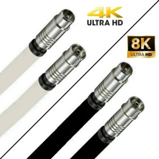 TV Antennenkabel Koaxkabel RG6 Koax Stecker / Koax Kupplung 1-50 Meter 135dB HD 4K 8k HQ 7mm