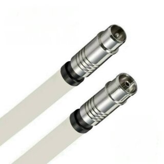 TV Antennenkabel Koaxkabel RG6 Koax Stecker Koax Kupplung 135dB HD 4K 8k HQ 7mm Weiß 32m