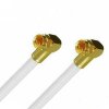 Satkabel Antennenkabel Koaxkabel RG6 Gold Edition Winkel / Winkel 135dB HD 4K 8k HQ 7mm Weiß 20 Meter