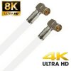 TV Antennenkabel Koaxkabel RG6 Winkel Kupplung / Winkel Kupplung 135dB HD 4K 8k HQ 7mm Weiß 4m