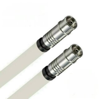 TV Antennenkabel Koaxkabel RG6 Koax Kupplung / Koax Kupplung 135dB HD 4K 8k HQ 7mm Weiß 11m