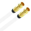 Antennenkabel TV Kabel 135 dB HD 4K HQ Koaxial Stecker / Koaxial Stecker 7mm Goldstecker Weiß 1 Meter