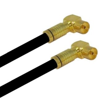 TV Antennenkabel Koaxkabel RG6 Winkel Gold Kupplung / Winkel Gold Kupplung 135dB HD 4K 8k HQ 7mm Schwarz 36m
