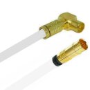 TV Antennenkabel Koaxkabel RG6 Winkel Gold Stecker /...