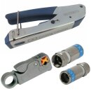 Cabelcon CX3 Kompressionszange + Coax Profi Abisolierer + Cabelcon F-56 CX3 5.1 Kompressionsstecker 90x Stück