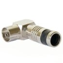 AC-Sat-Corner Kompressionszange HQ + Coax Profi Abisolierer + Winkel Koaxial TV Kompressionsstecker 7mm HQ 20x Stück Stecker / 20x Stück Kupplung