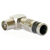 AC-Sat-Corner Kompressionszange HQ + Coax Profi Abisolierer + Winkel Koaxial TV Kompressionsstecker 7mm HQ 20x Stück Stecker / 20x Stück Kupplung