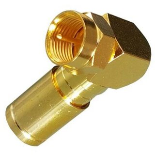 Winkel F-Kompressionsstecker 6.8mm - 7.2mm Vollmetall Gold HQ 90 F-Stecker