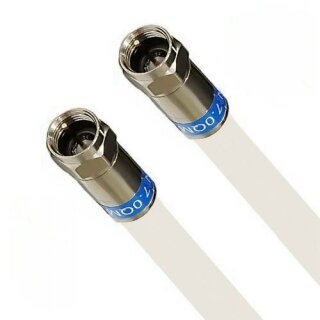 Cabelcon F-56-CX3 7.0 QM Quickmount Satkabel Antennenkabel RG6 Vollkupfer 135dB HD 4K 8K HQ 7mm Wassserdicht Weiss 39 Meter