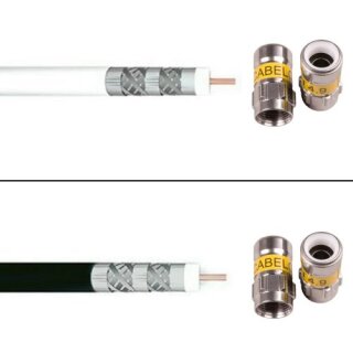 Lokmann Satkabel Antennenkabel Koaxkabel RG6 Vollkupfer Cabelcon F-56 4.9 Self Install Nitin 135dB HD 4K 8k HQ 7mm Schwarz 2m