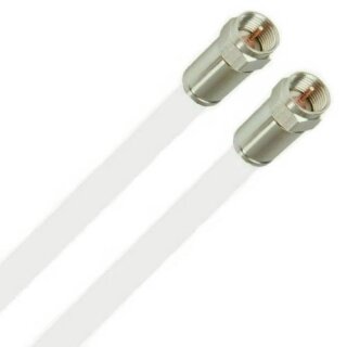 Lokmann Vollkupfer Satkabel Antennenkabel Koaxkabel RG6 135dB HD 4K 8k HQ 7mm Vollmetal Stecker Weiss 14 Meter