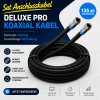 DELUXE PRO Koaxial Kabel SatKabel SCHWARZ 135dB 5-Fach geschirmt reines Kupfer Cabelcon F-56 CX3 5.1 Wasserdicht Stecker