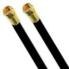 DELUXE PRO Koaxial Kabel SatKabel SCHWARZ 135dB 5-Fach geschirmt reines Kupfer F-Kompressionstecker Gold Vollmetall für 7mm Kabel 48m