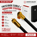 Fritz!Box Cable Vodafone Kabelanschluss Anschlusskabel High Quality 4K 8K HD Winkel / Gerade Schwarz 41m