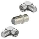 F-Winkelstecker 90° + F-Verbinder Sat Kupplung Buchse...