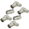 F-Quickwinkelstecker 90° + F-Verbinder Sat Kupplung Buchse / Buchse 4x Winkel 2x Verbinder