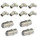 F-Quickwinkelstecker 90° + F-Verbinder Sat Kupplung...