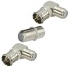 F-Quickwinkelstecker 90° + F-Verbinder Sat Kupplung Buchse / Buchse 20x Winkel 10x Verbinder