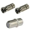 F-Stecker 7mm Wasserdicht HQ High Quality ClassA + F-Verbinder Sat Kupplung Buchse / Buchse