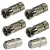 F-Stecker 7mm Wasserdicht HQ High Quality ClassA + F-Verbinder Sat Kupplung Buchse / Buchse 4x F-Stecker 2x Verbinder