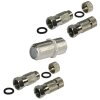 F-Stecker 7mm Wasserdicht HQ High Quality ClassA + F-Verbinder Sat Kupplung Buchse / Buchse 100x F-Stecker 50x Verbinder
