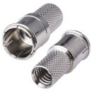 F-Schnellstecker 7mm zum direkten Aufdrehen auf das Koaxkabel + F-Verbinder Sat Kupplung Buchse / Buchse 48x F-Schnellstecker 24x Verbinder