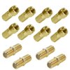 F-Stecker 7mm HQ Gold + F-Verbinder Gold HQ Sat Kupplung Buchse / Buchse 8x F-Stecker 4x Verbinder