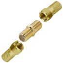 F-Stecker 7mm HQ Gold + F-Verbinder Gold HQ Sat Kupplung...
