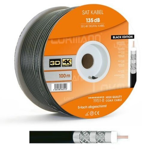 500m 135 DB Sat Koax Kabel REINES KUPFER 5-Fach Geschirmt