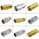 Adapter IEC Koax Stecker Kupplung Buchse F-Stecker...