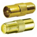 Adapter IEC Koax Stecker auf F-Buchse Gold 4x Stück