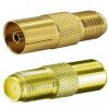 Adapter IEC Koax Kupplung auf F-Buchse Gold 6x Stück