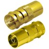 Adapter IEC Koax Kupplung auf F-Stecker Gold 1x Stück