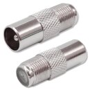 Adapter IEC Koax Stecker auf F-Buchse 50x Stück