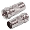 Adapter IEC Koax Stecker auf F-Stecker 15x Stück