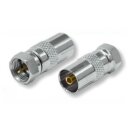Adapter IEC Koax Kupplung auf F-Stecker 6x Stück