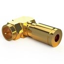 Winkel F-Kompressionsstecker 4.6mm - 5mm Vollmetall Gold...