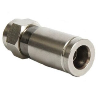 Kompressionsstecker Vollmetall HQ Qualität Gerade F-Stecker 6.8 bis 7.2mm 20x Stück