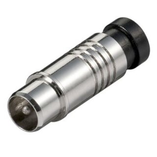 Kompressionsstecker Vollmetall HQ Qualität Koaxial TV Stecker 6.8 bis 7.2mm 50x Stück