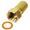 F-Stecker Twist-On F Stecker Breite Mutter Vergoldet HQ Qualität 6.8mm 10x Stück