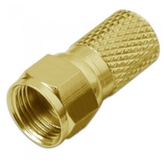 F-Stecker Twist-On F Stecker Breite Mutter Vergoldet HQ Qualität 7.3mm 25x Stück