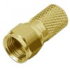 F-Stecker Twist-On F Stecker Breite Mutter Vergoldet HQ Qualität 7.3mm 25x Stück