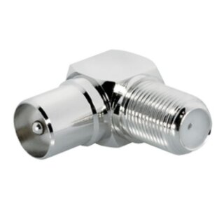 Winkelstecker 90° Vollmetall TV Sat HQ Qualität Koax Stecker auf F-Kupplung 4x Stück